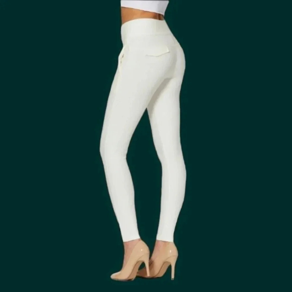 Conceited innovate stretch slim button dress pant with pockets size Small white - Picture 2 of 9